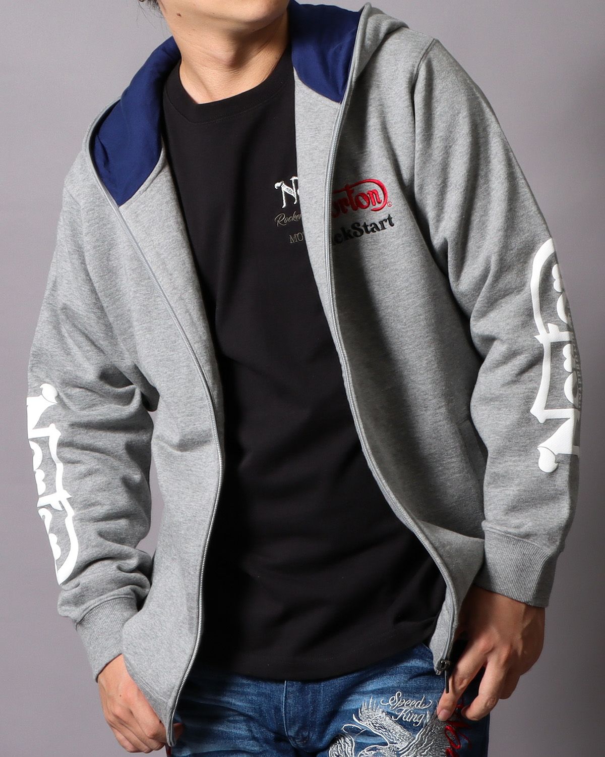 杢グレー：178cm/75kg(Lサイズ着用)