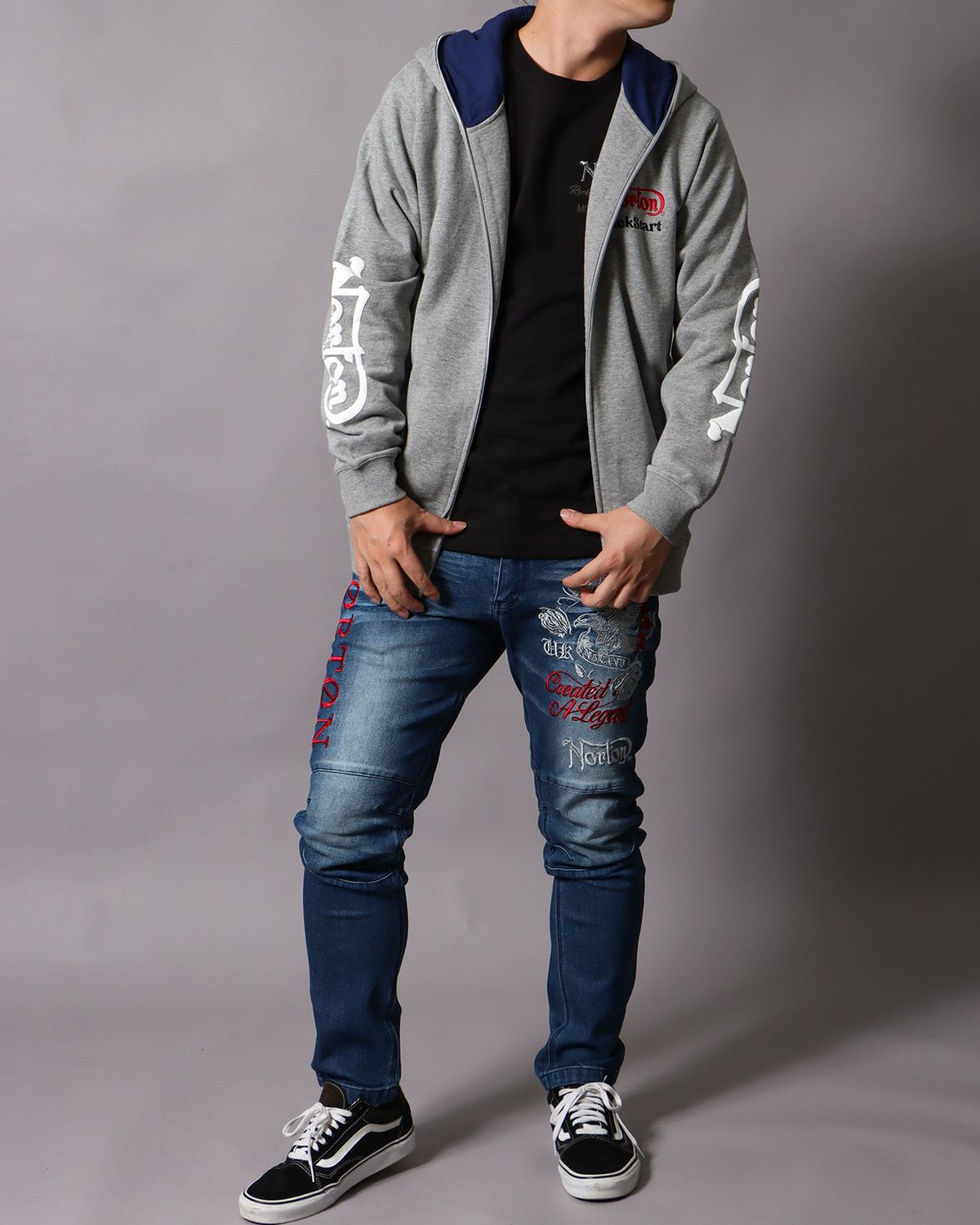 杢グレー：178cm/75kg(Lサイズ着用)