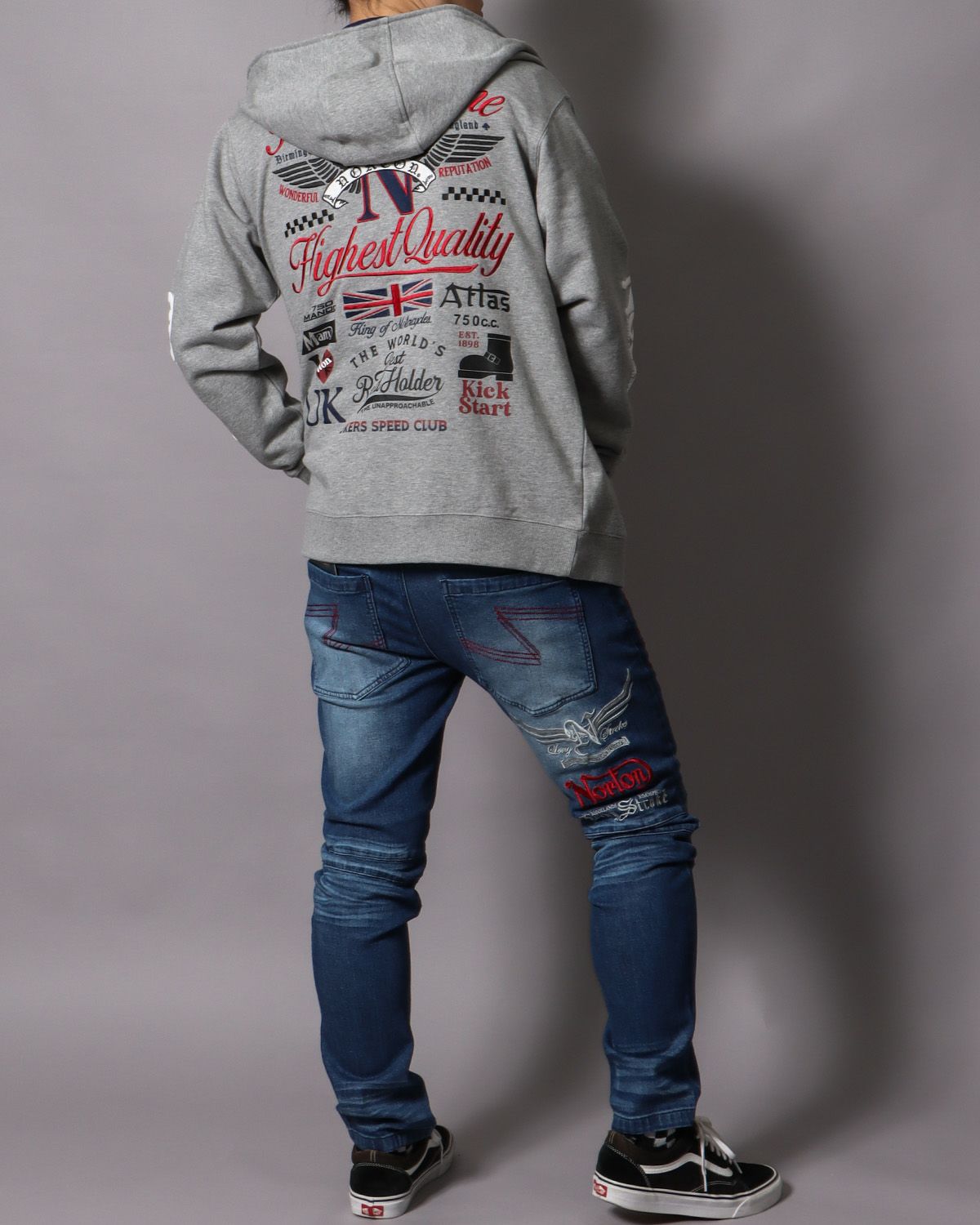 杢グレー：178cm/75kg(Lサイズ着用)