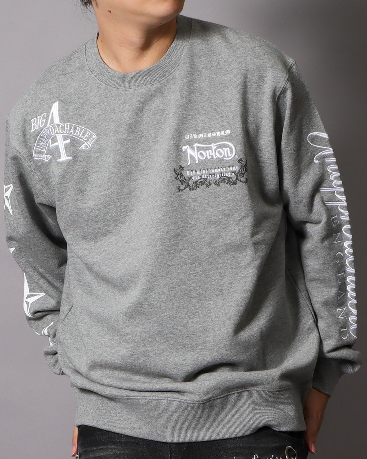 杢グレー：178cm/75kg(Lサイズ着用)