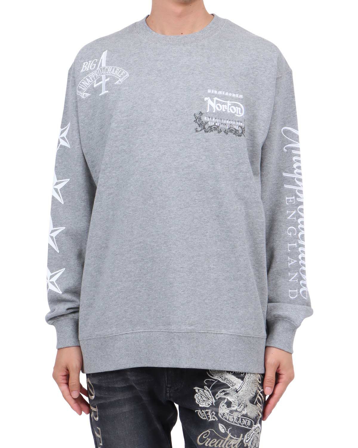 杢グレー：174cm62kg(Lサイズ着用)