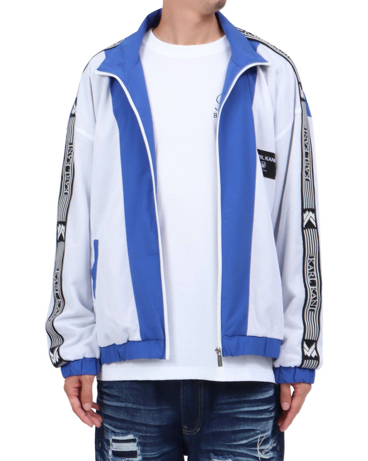 ホワイト：174cm62kg(Lサイズ着用)