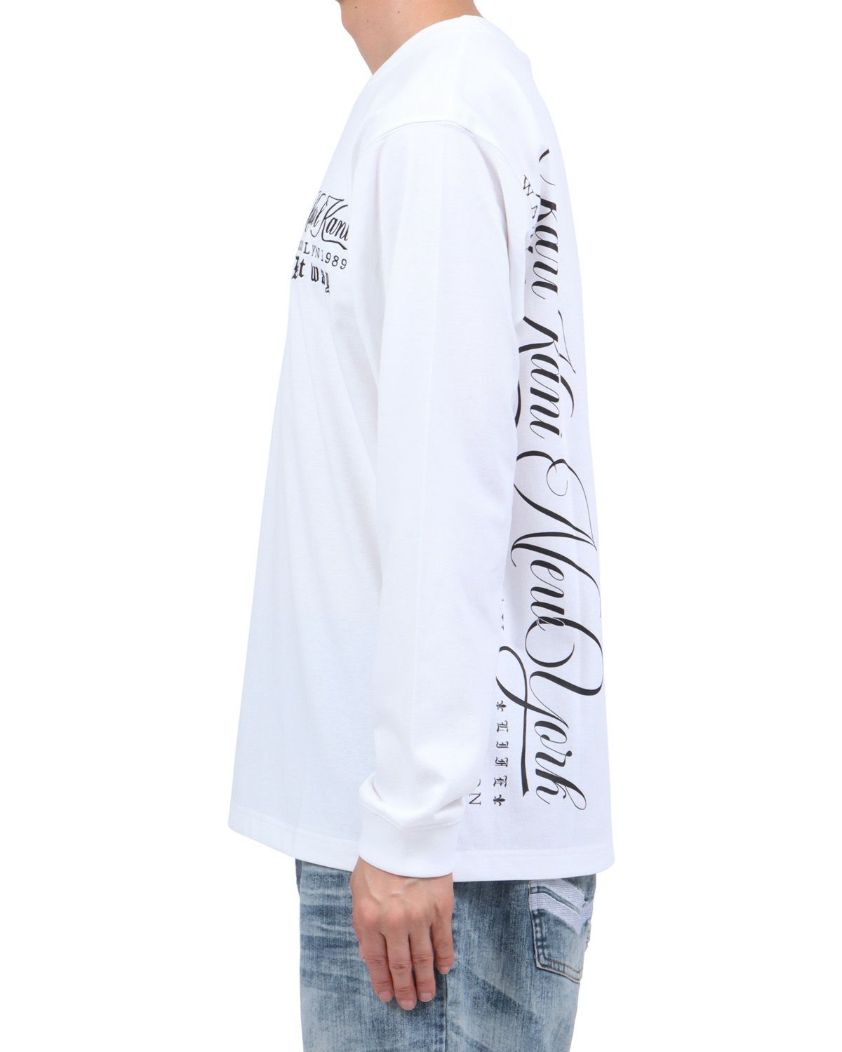 ホワイト：174cm62kg(Lサイズ着用)