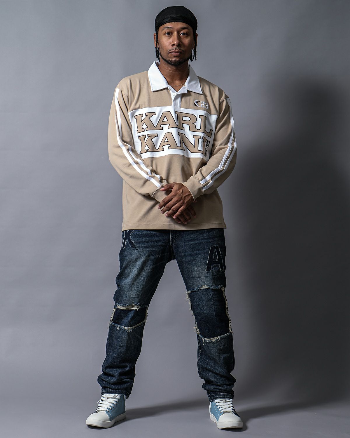 ベージュ：180cm(XLサイズ着用)