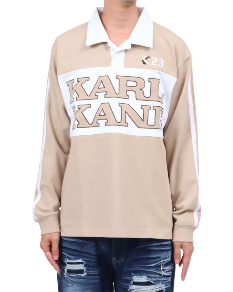 ベージュ：174cm62kg(Lサイズ着用)