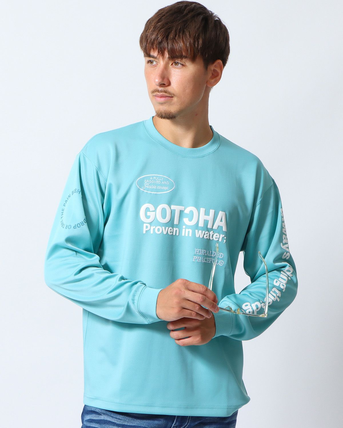 アップルグリーン：180cm/70kg(Lサイズ着用)