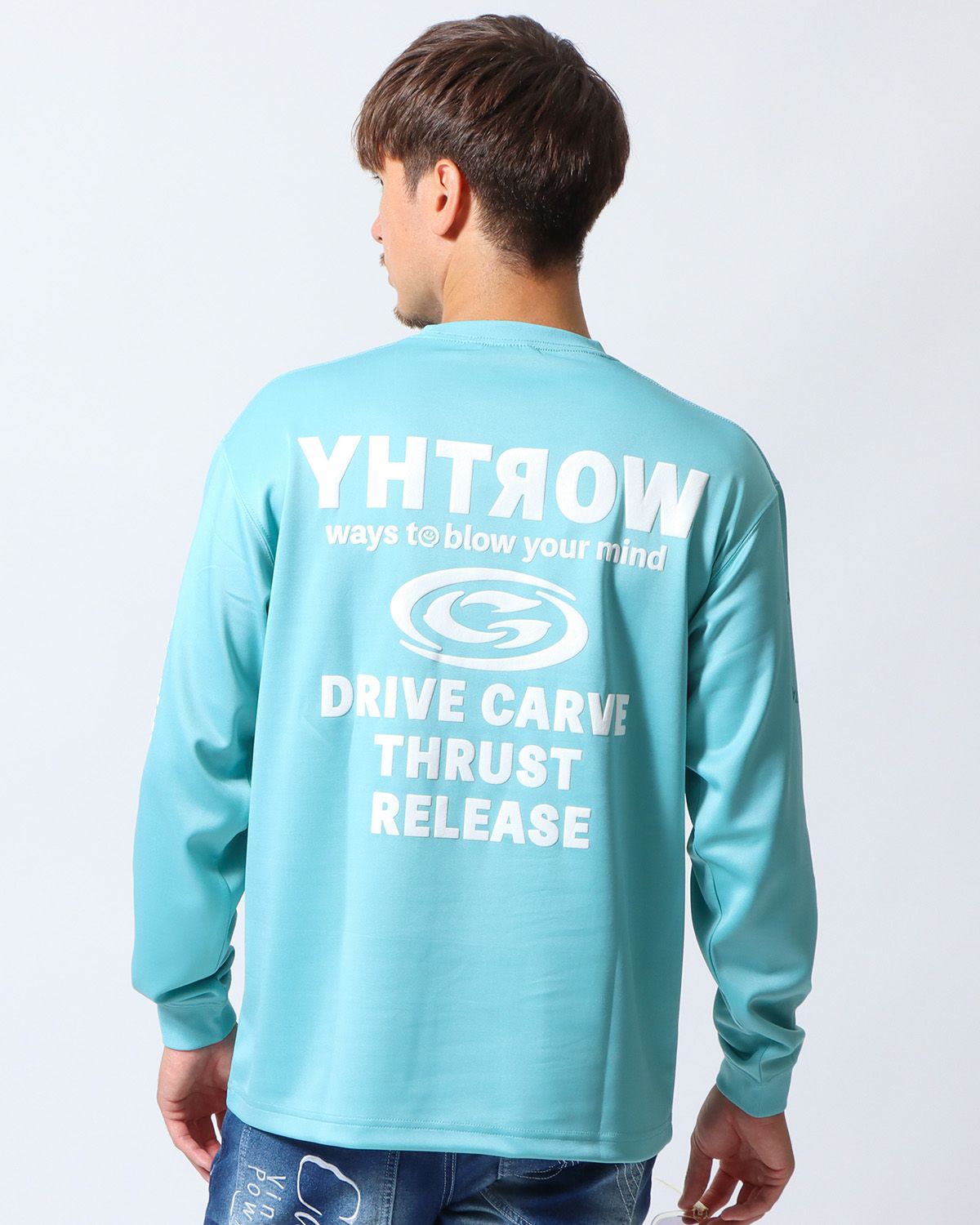 アップルグリーン：180cm/70kg(Lサイズ着用)