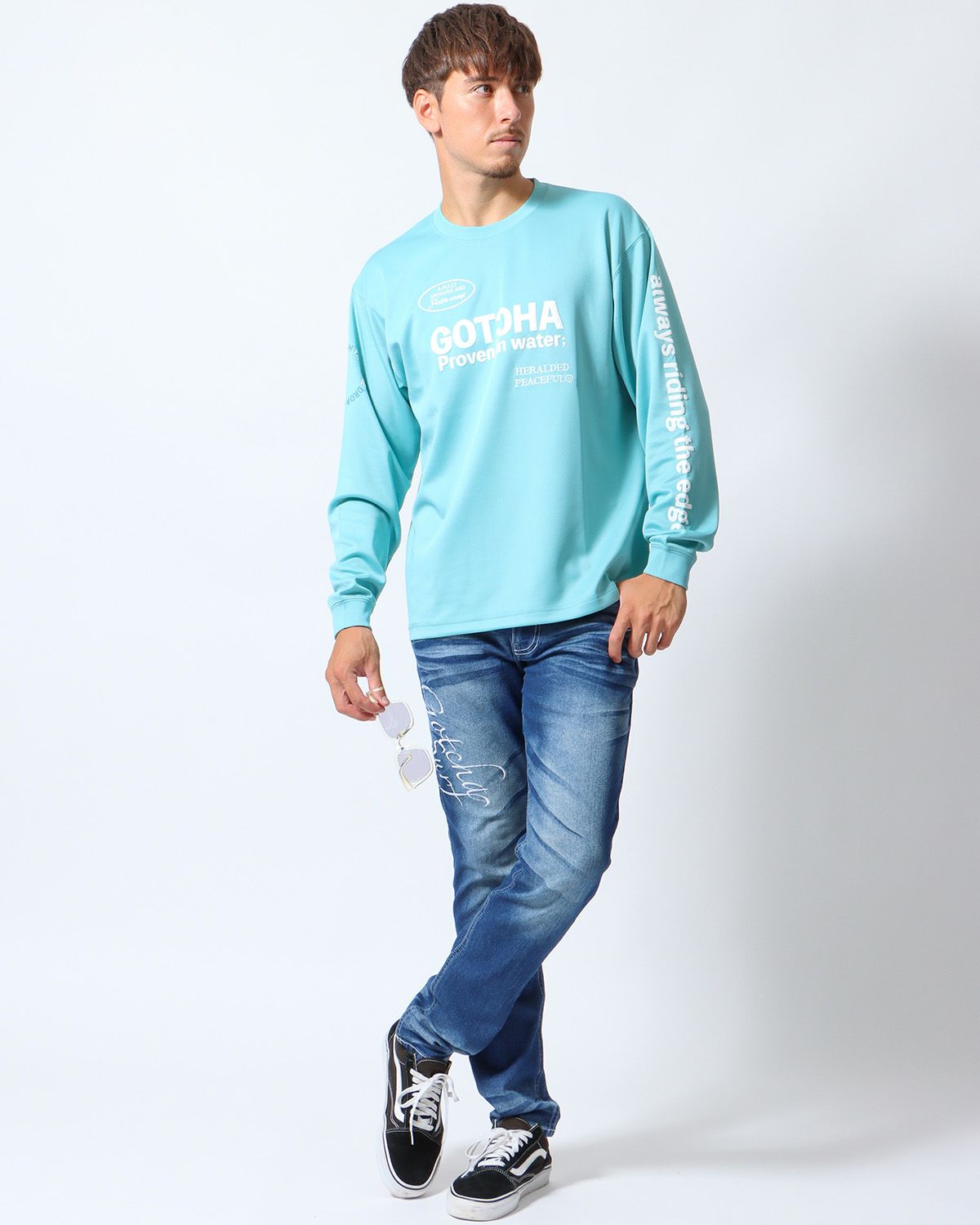 アップルグリーン：180cm/70kg(Lサイズ着用)