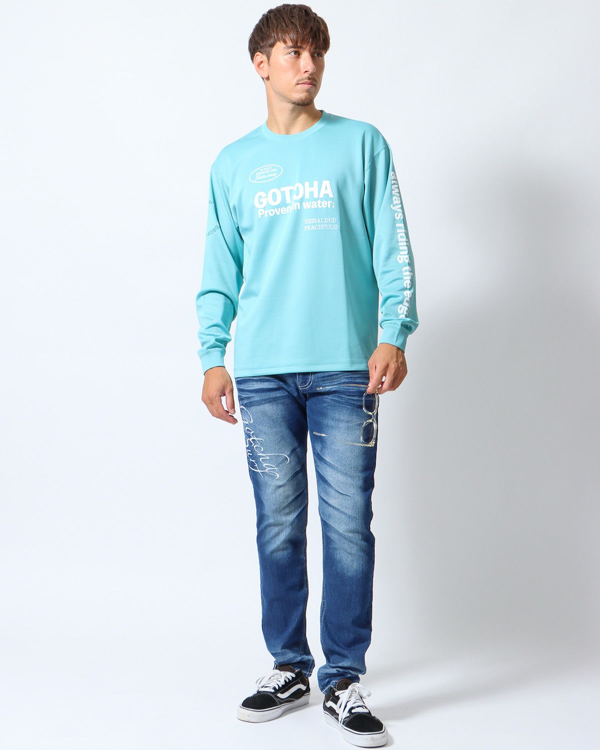 アップルグリーン：180cm/70kg(Lサイズ着用)