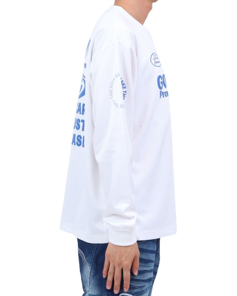 ホワイト：174cm62kg(Lサイズ着用)