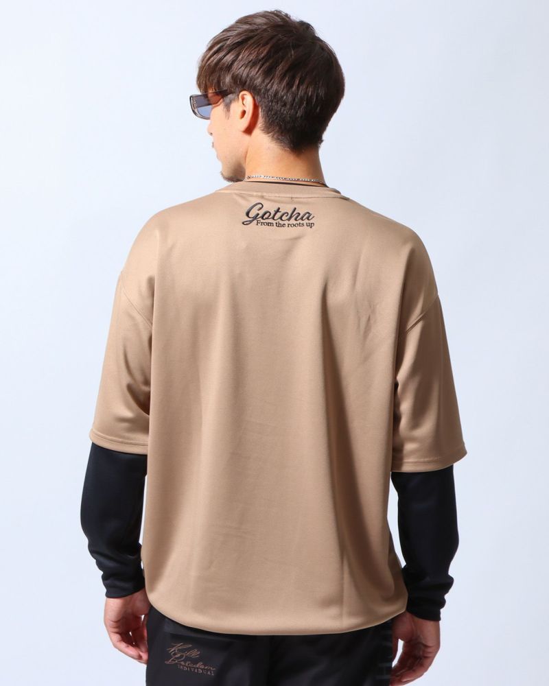 ベージュ：180cm/70kg(Lサイズ着用)