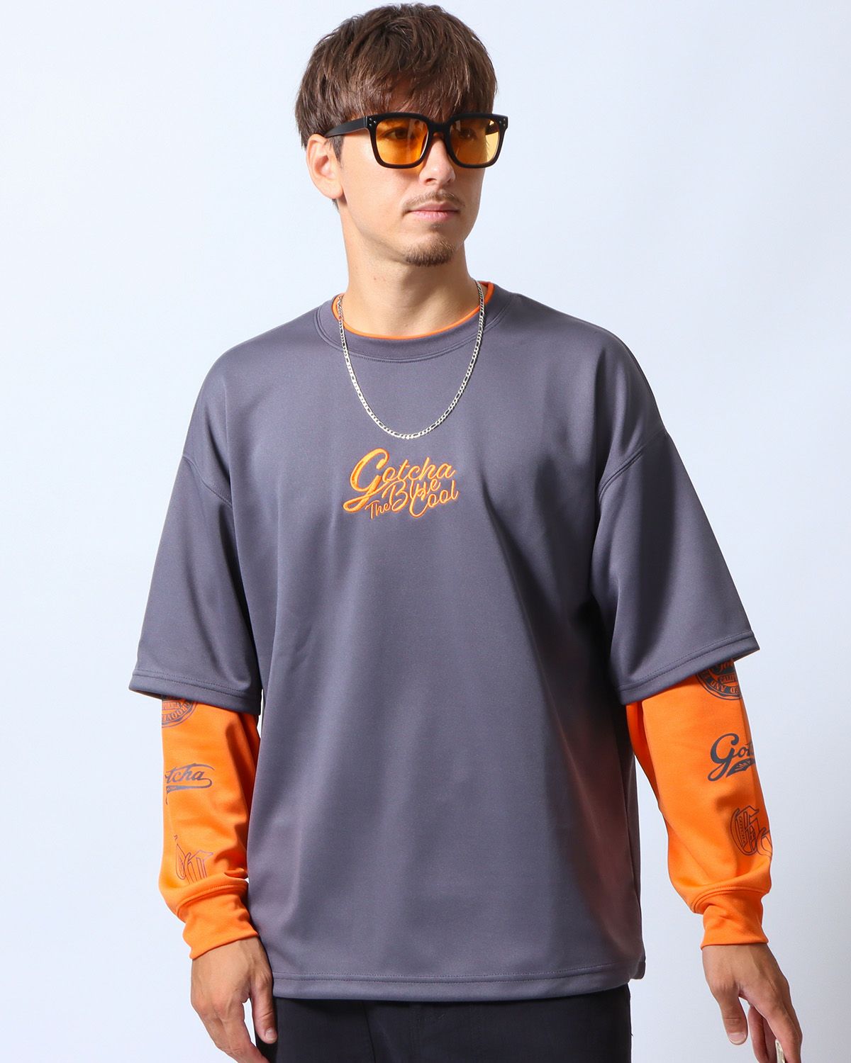 チャコール：180cm/70kg(Lサイズ着用)