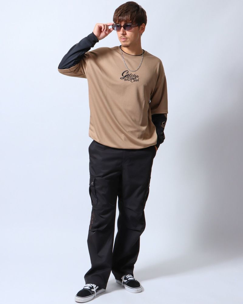 ベージュ：180cm/70kg(Lサイズ着用)