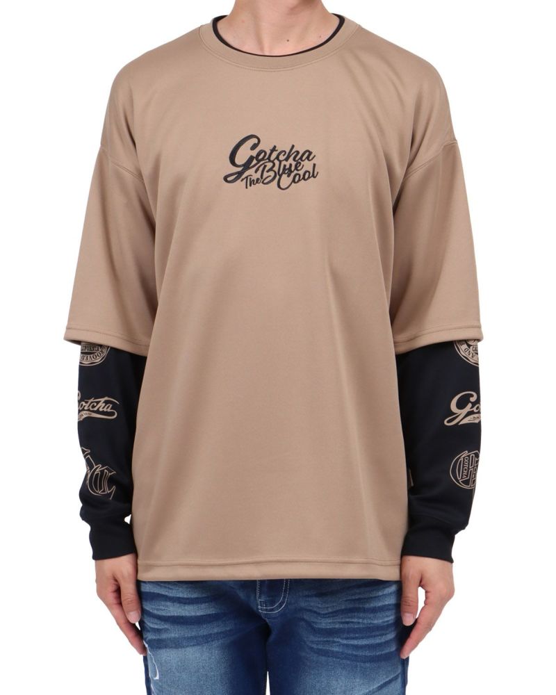 ベージュ：174cm62kg(Lサイズ着用)