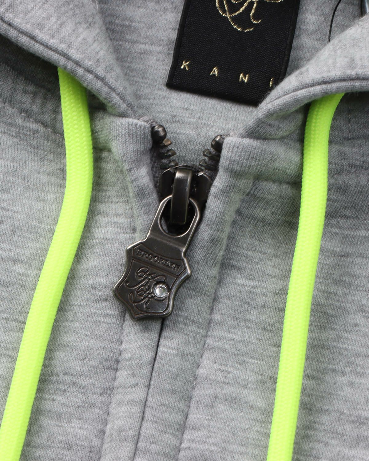 Karl Kani] ネオン ポイント ダンボールニット フルジップ パーカー