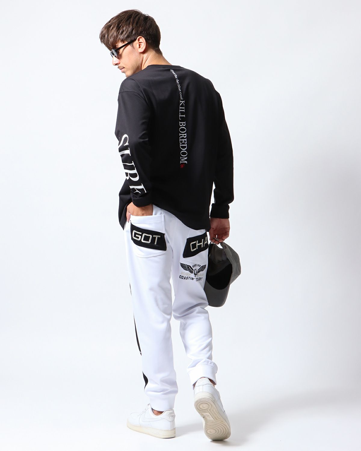 ホワイト：180cm/70kg(Lサイズ着用)