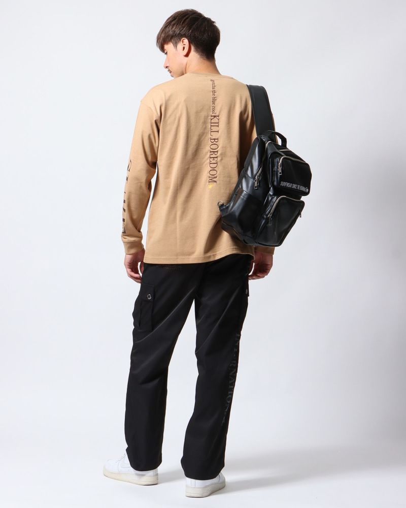 ベージュ：180cm/70kg(Lサイズ着用)