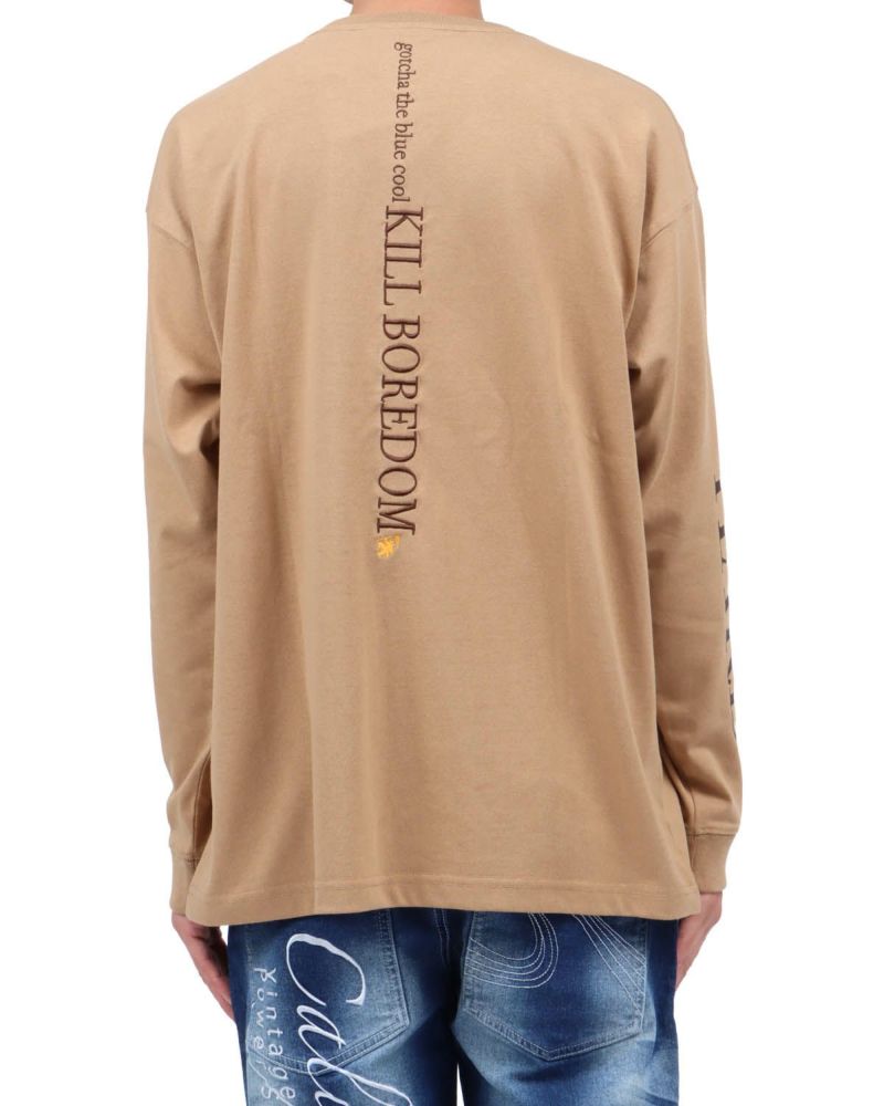 ベージュ：174cm62kg(Lサイズ着用)