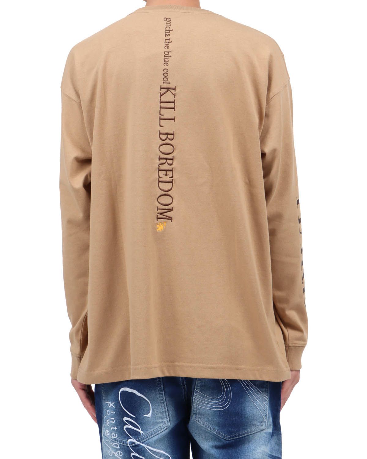 ベージュ：174cm62kg(Lサイズ着用)