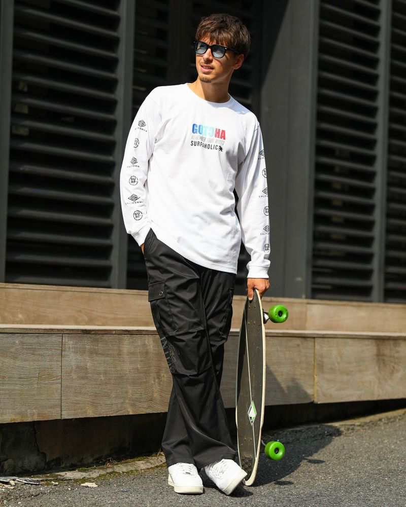 ホワイト：180cm/70kg(Lサイズ着用)