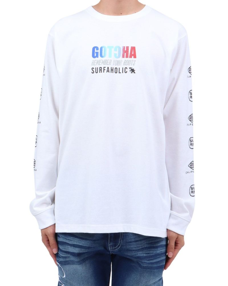 ホワイト：174cm62kg(Lサイズ着用)