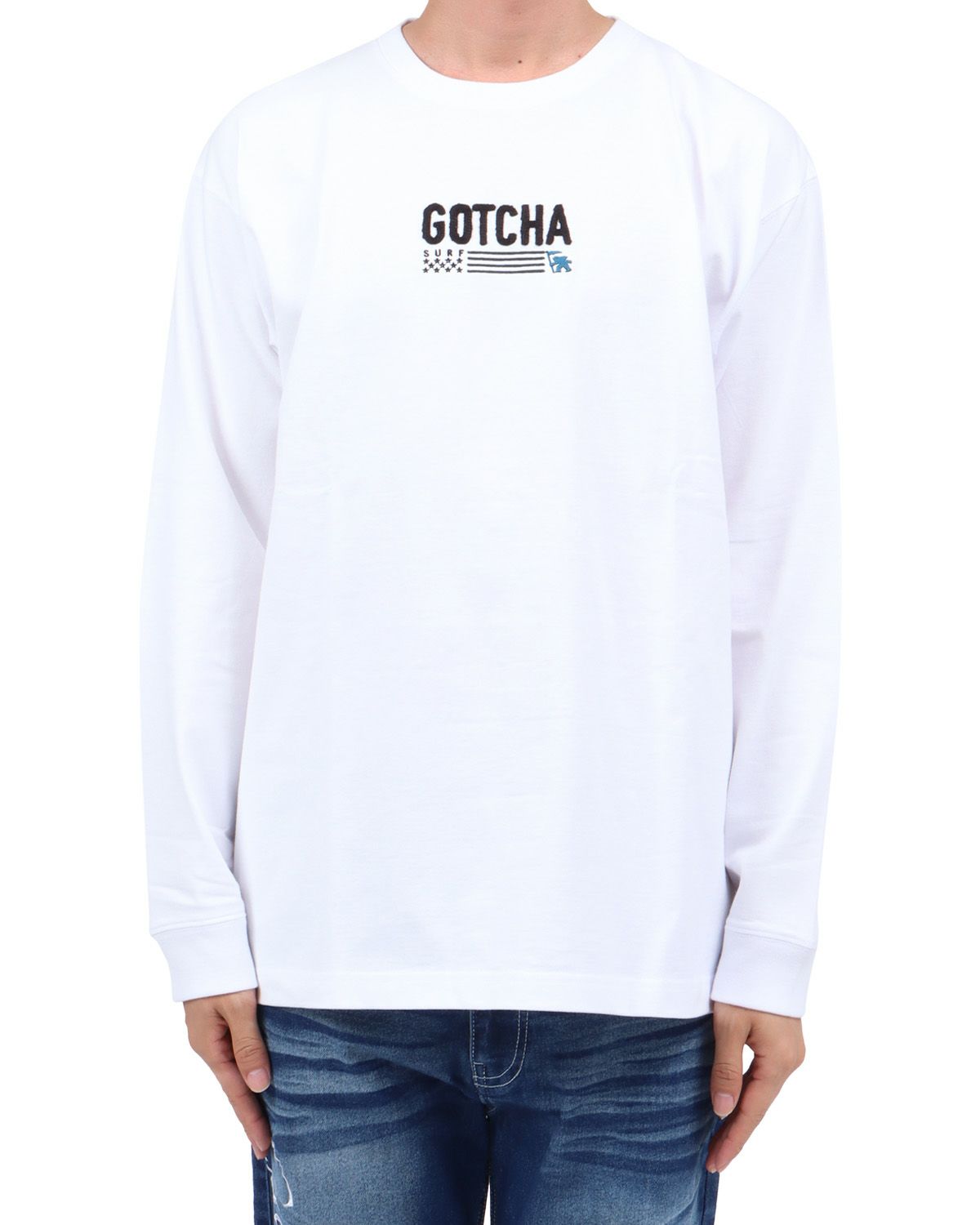 ホワイト：174cm62kg(Lサイズ着用)