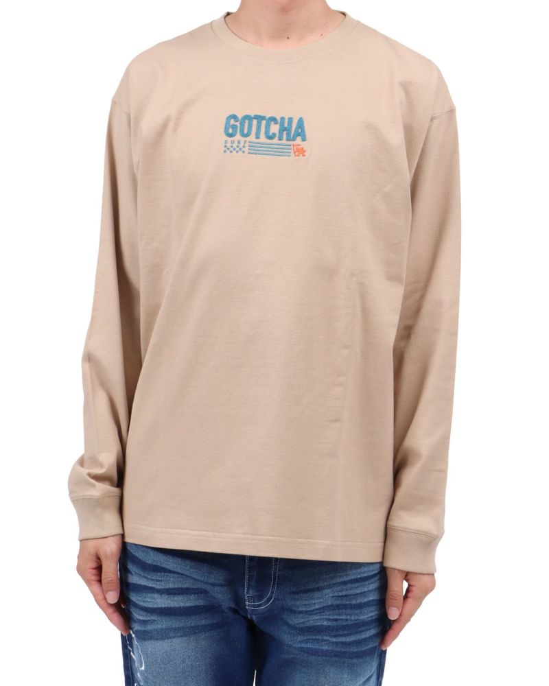 ベージュ：174cm62kg(Lサイズ着用)