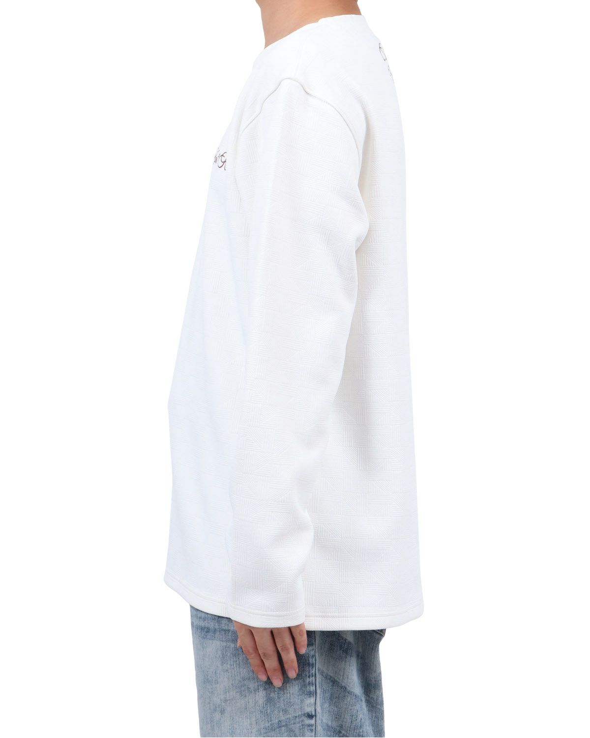 ホワイト：173cm63kg(Lサイズ着用)