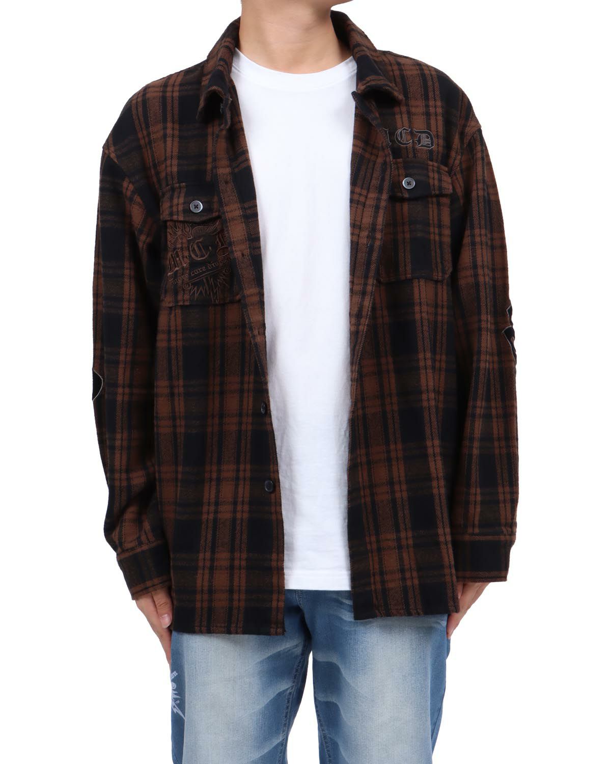 ブラウン：173cm63kg(Lサイズ着用)