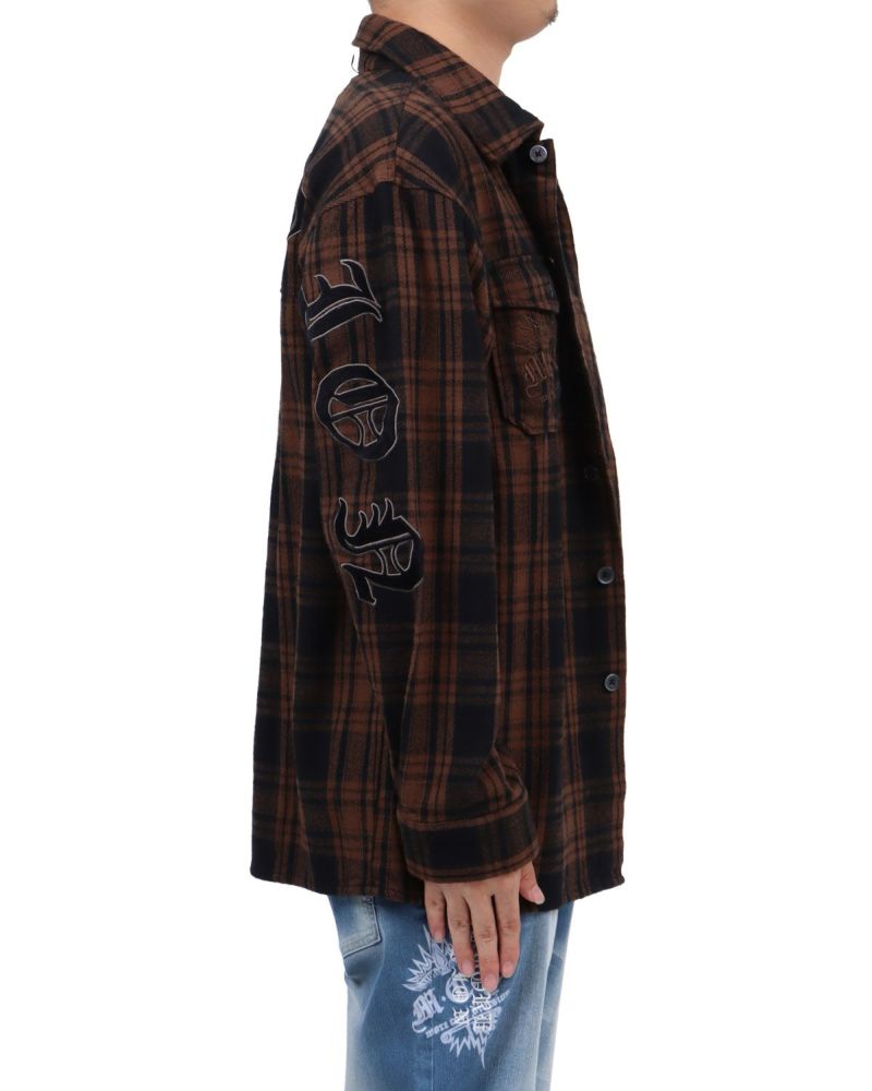 ブラウン：173cm63kg(Lサイズ着用)