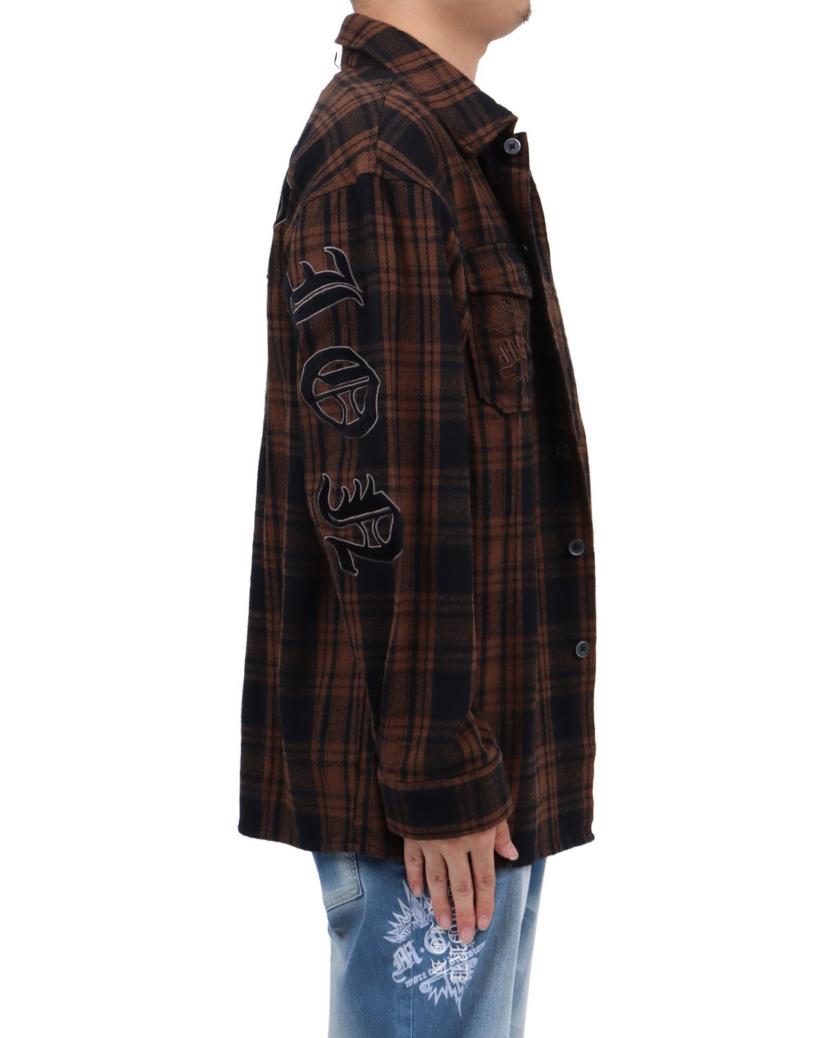 ブラウン：173cm63kg(Lサイズ着用)