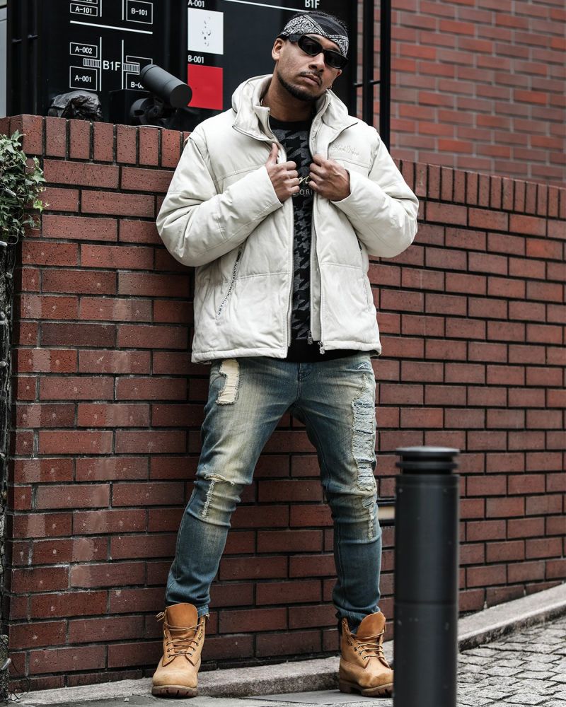 Karl Kani] ストレッチ スーパー スキニー ハードダメージ デニム