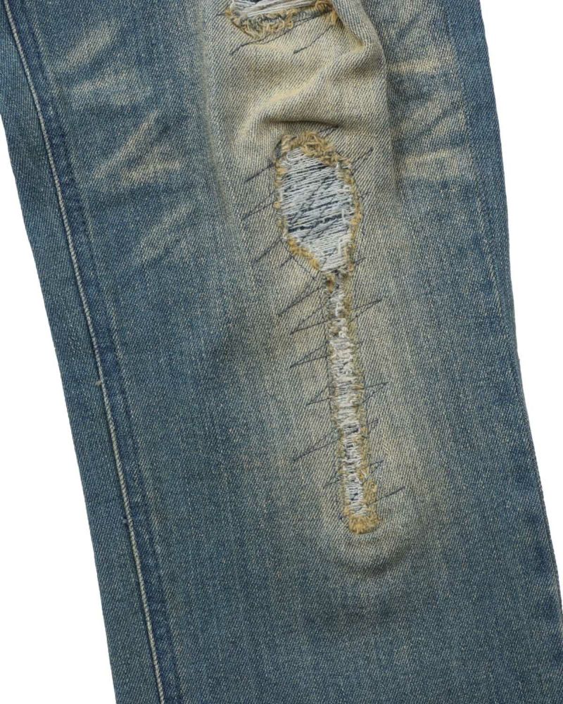 Karl Kani] ストレッチ スーパー スキニー ハードダメージ デニム