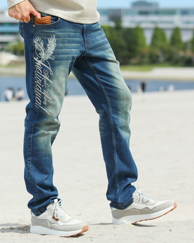 インディゴ：183cm/70kg(Lサイズ着用)