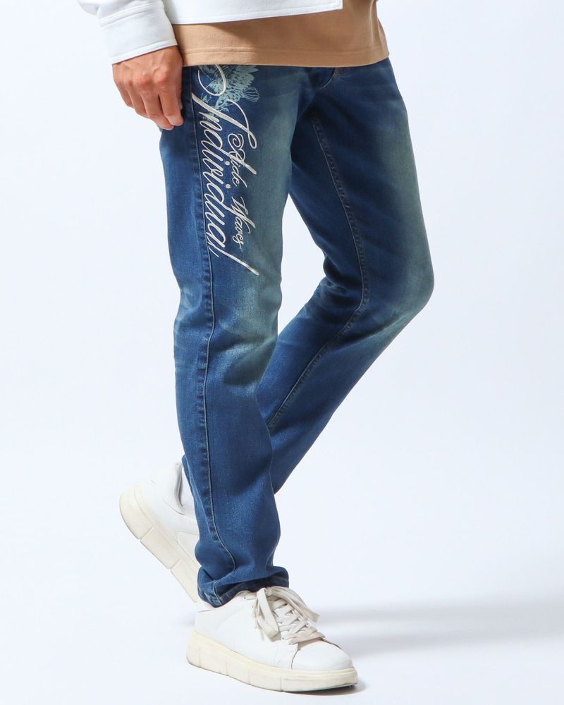 インディゴ：180cm/70kg(Lサイズ着用)