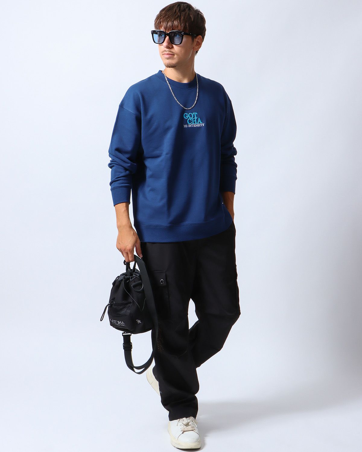 ネイビー：180cm/70kg(Lサイズ着用)