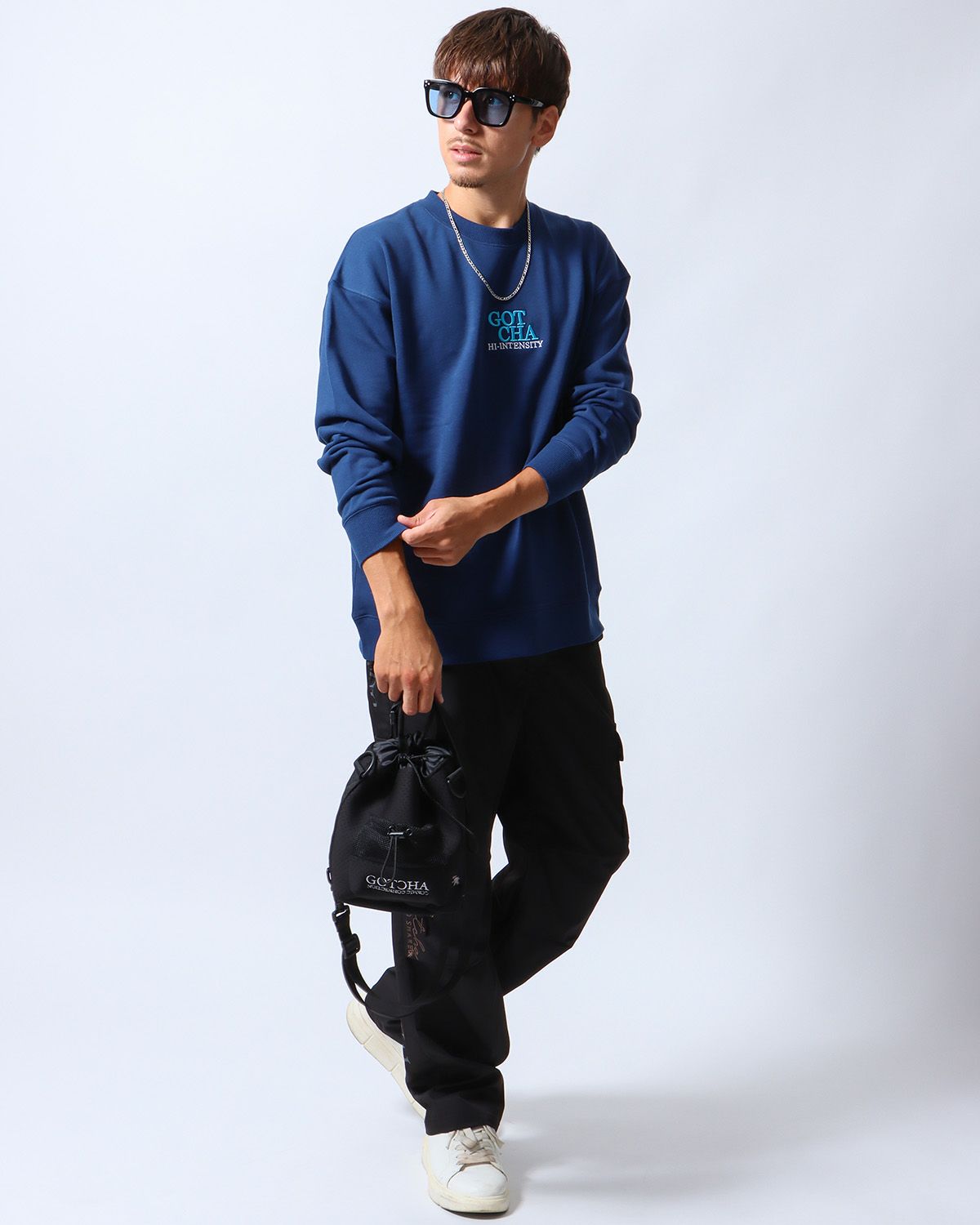 ネイビー：180cm/70kg(Lサイズ着用)