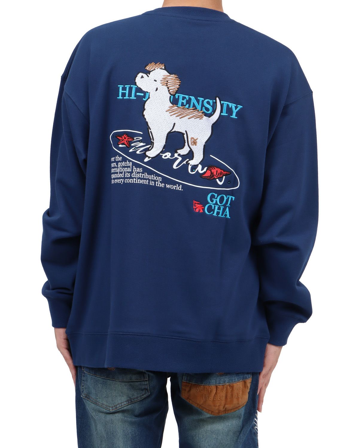 ネイビー：173cm63kg(Lサイズ着用)