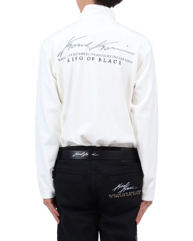 ホワイト：174cm62kg(Lサイズ着用)