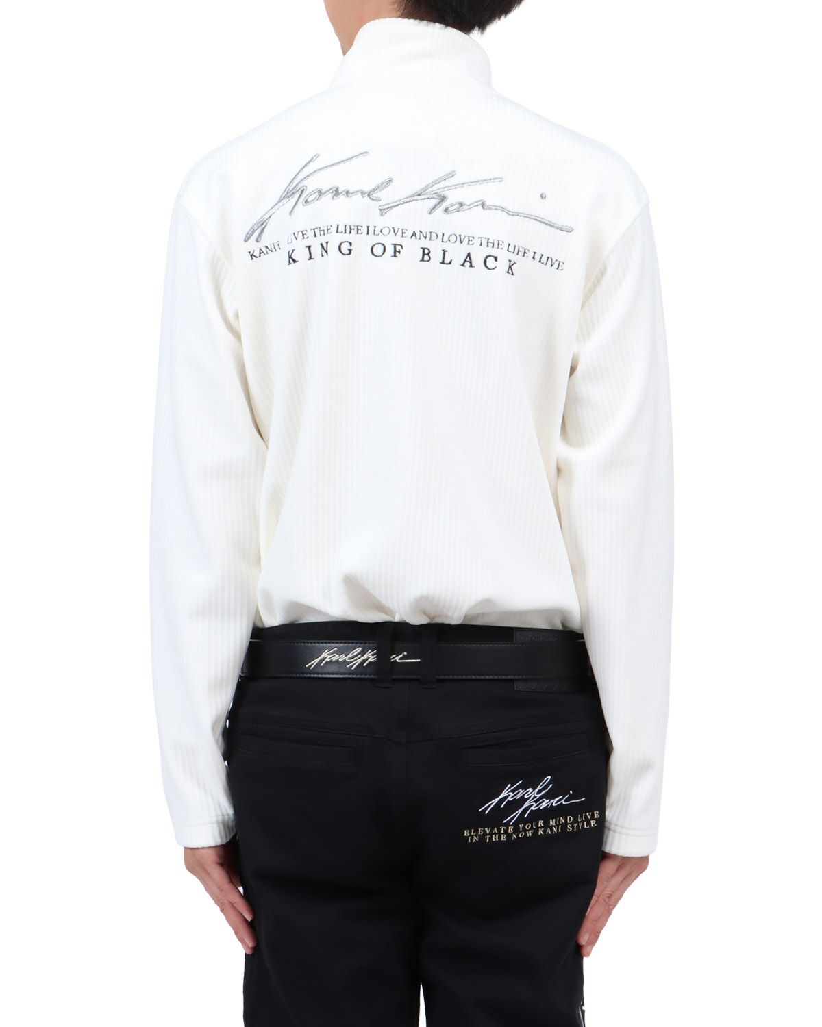 ホワイト：174cm62kg(Lサイズ着用)