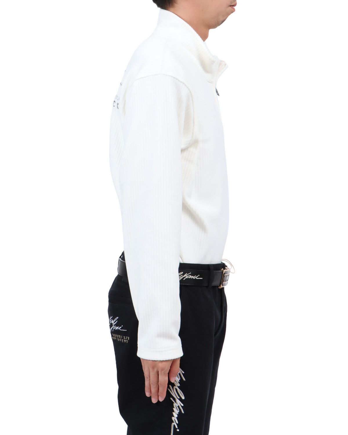 ホワイト：174cm62kg(Lサイズ着用)