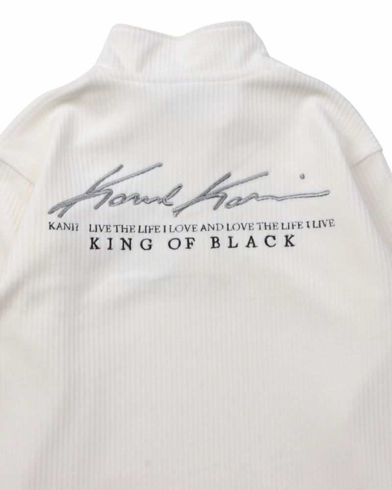 Karl Kani GOLF] 裏 ファー コーデュロイ ラメ刺繍 ハーフZIP ポロ