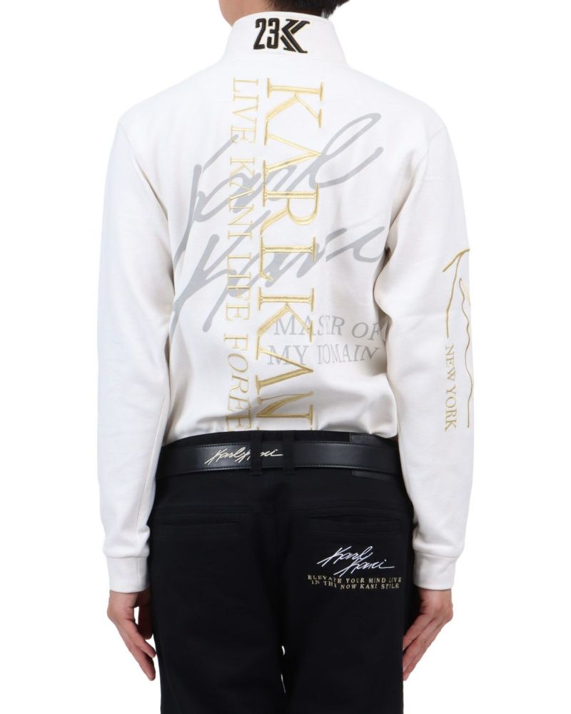 ホワイト：174cm62kg(Lサイズ着用)