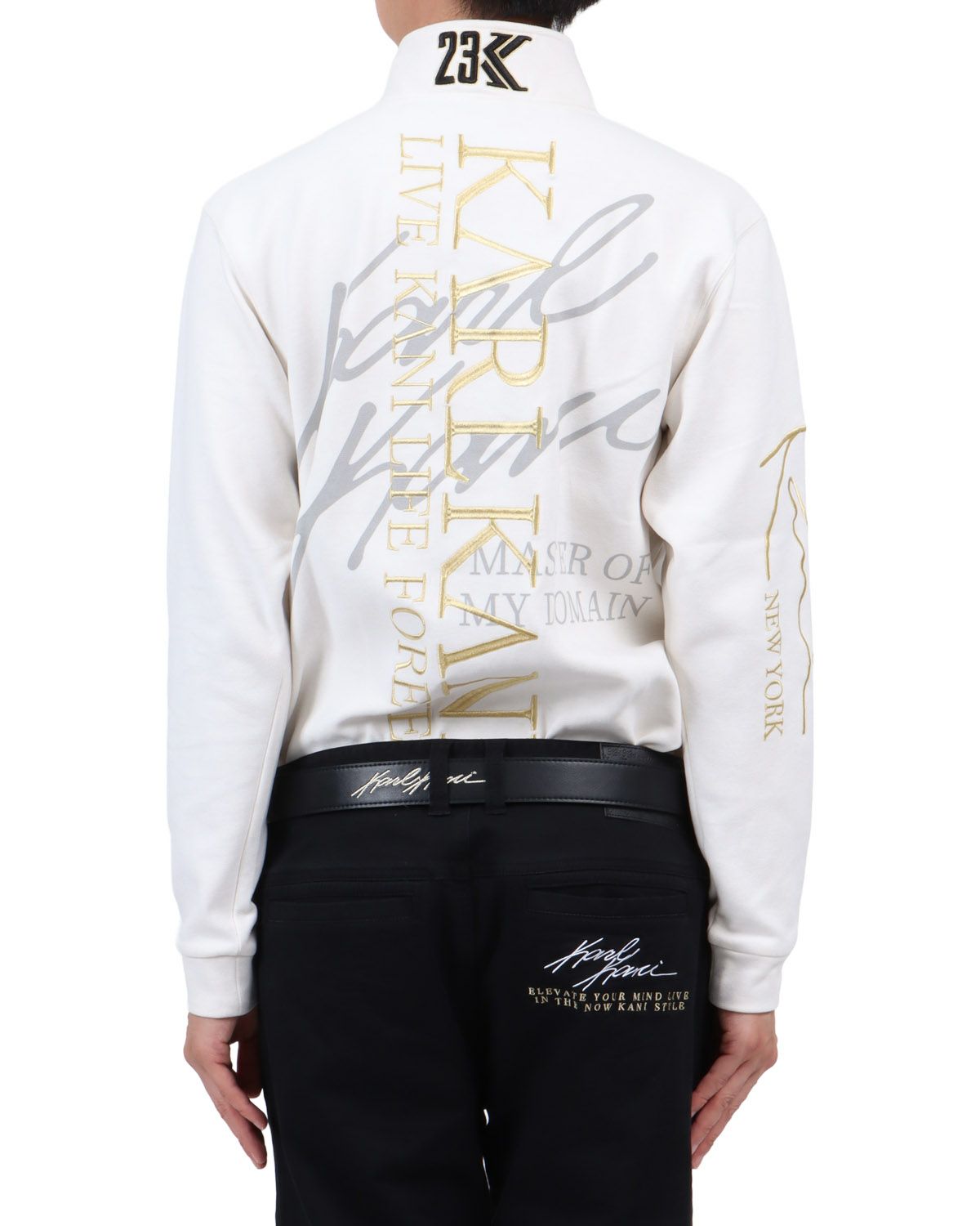 ホワイト：174cm62kg(Lサイズ着用)