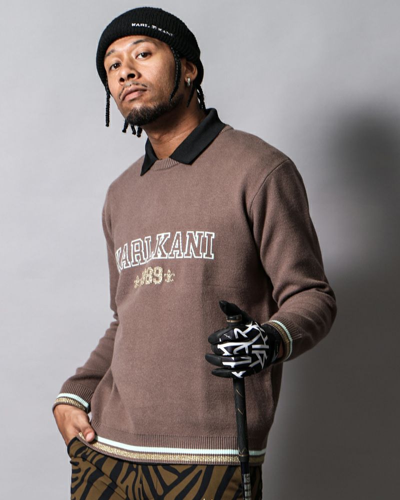 ウォッシャブル KANI ロゴ ジャカード セーター