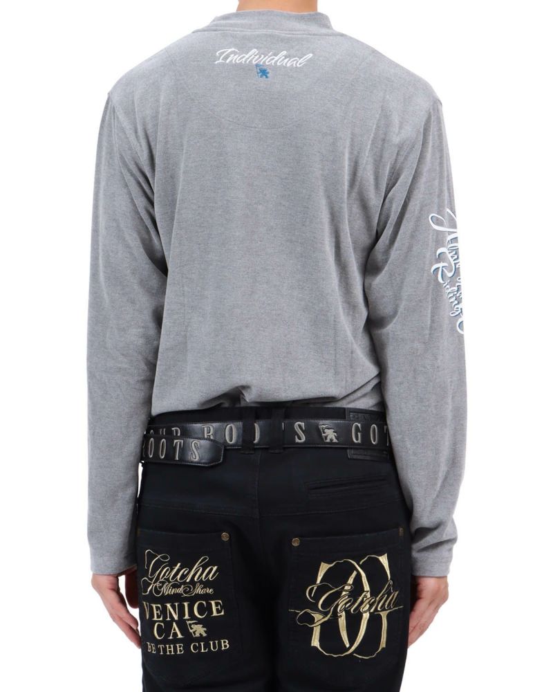 杢グレー：174cm62kg(Lサイズ着用)