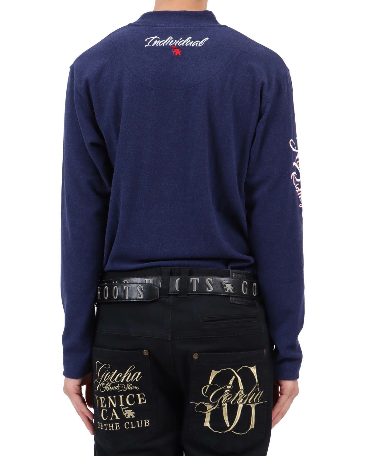 ブルー：174cm62kg(Lサイズ着用)