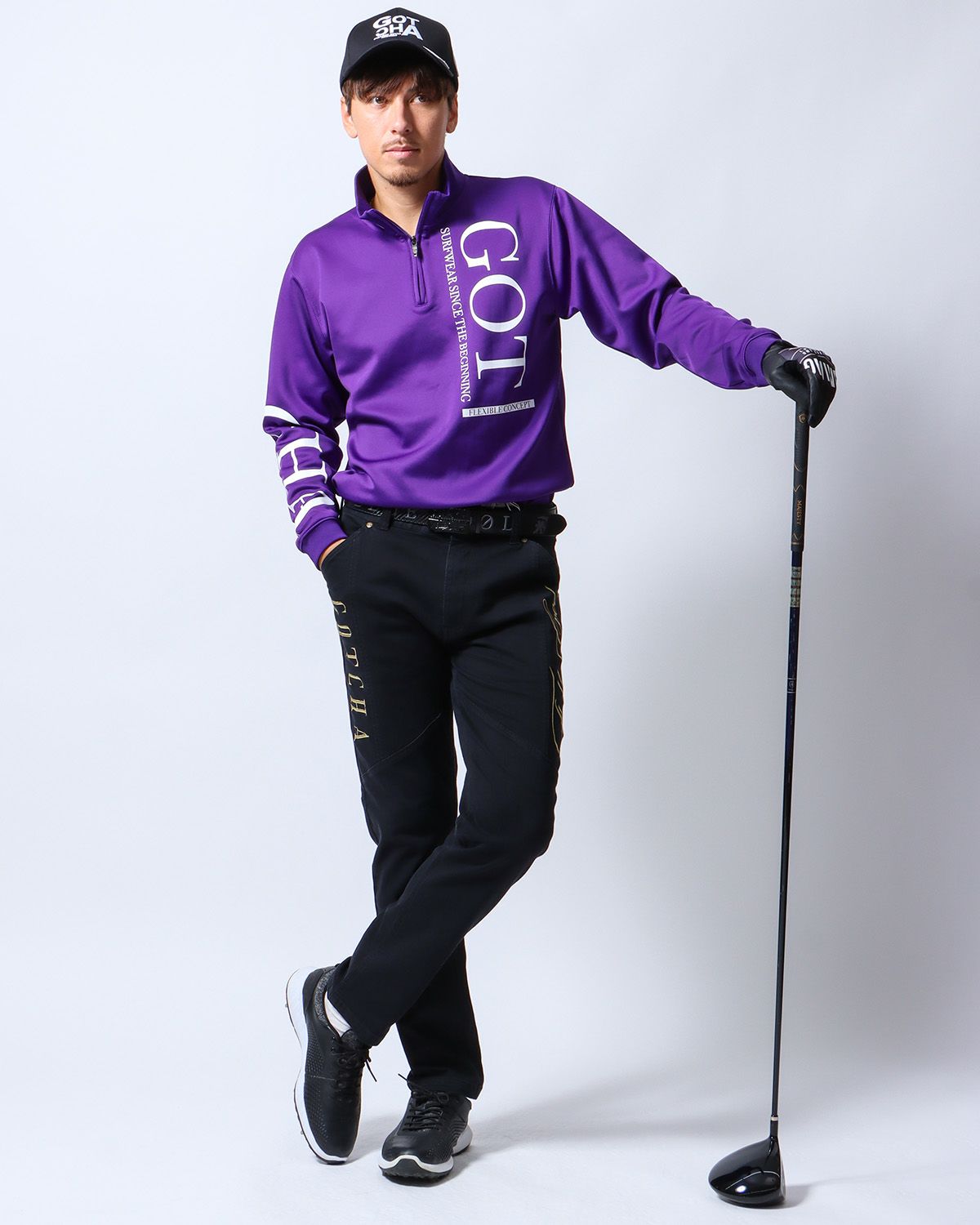 パープル：180cm/70kg(Lサイズ着用)