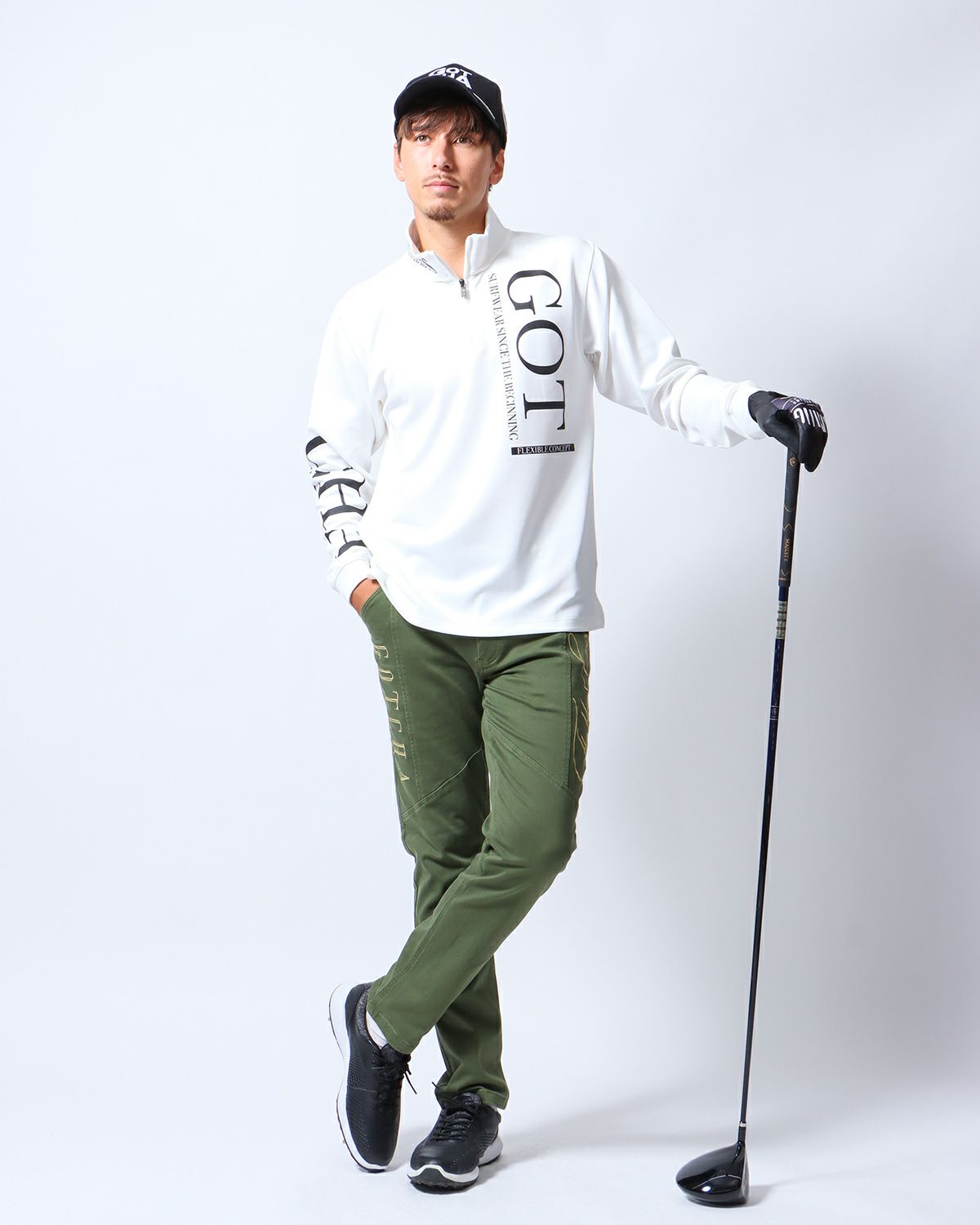 ホワイト：180cm/70kg(Lサイズ着用)