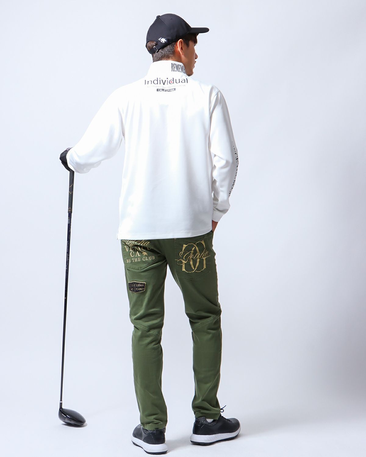 ホワイト：180cm/70kg(Lサイズ着用)